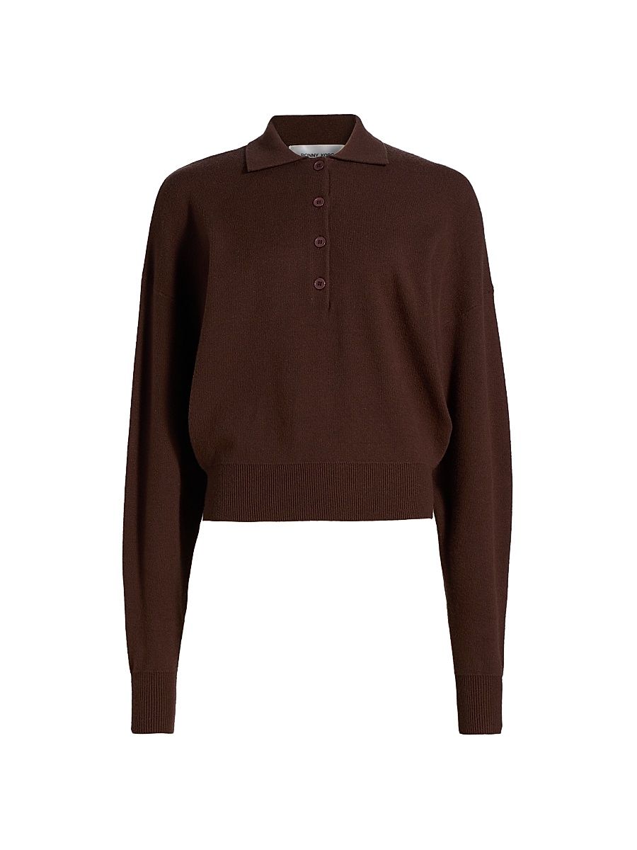 Women's Ninette Polo Sweater - Chocolate - Size XS