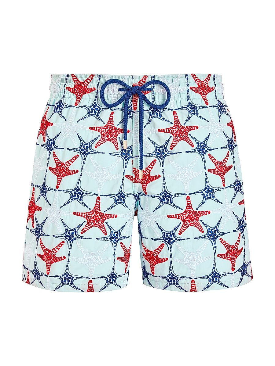 Men's Starfish-Embroidered Swim Trunks - Thalassa - Size Large