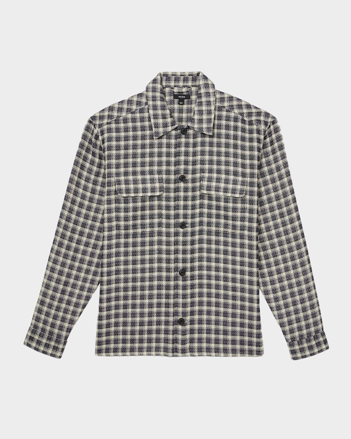 Men & apos;s Ribona Woven Check Twin Pocket Overshirt