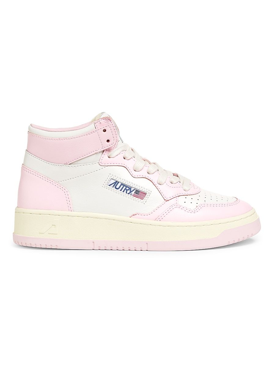 Women's Medalist Two-Tone High-Top Sneakers - White Pink - Size 11
