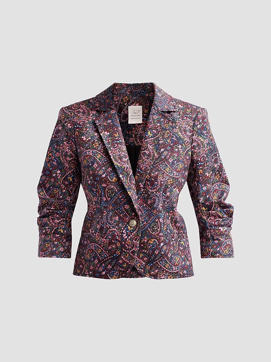 Women's Paisley Denim Le Petit Khloe Blazer - Black Multi - Size 10