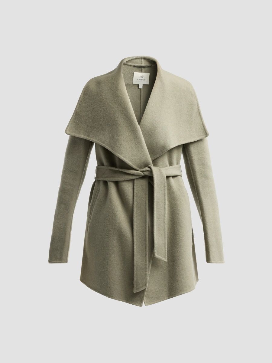 Soia & Kyo Women's Bridgette Double-Faced Wool Wrap Coat - Sagebrush - Size XS