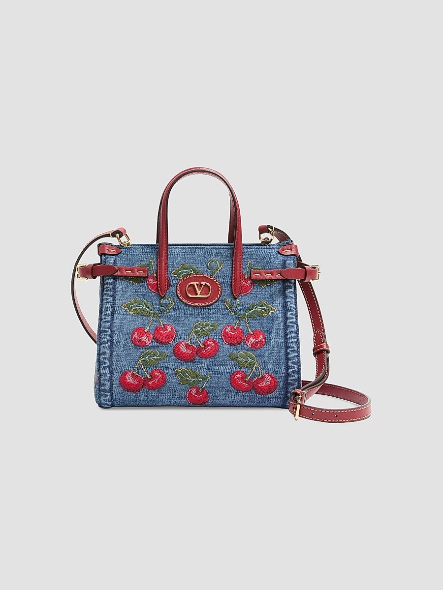 Women's Antibes Small Crossbody Bag in Denim - Denim Multicolour