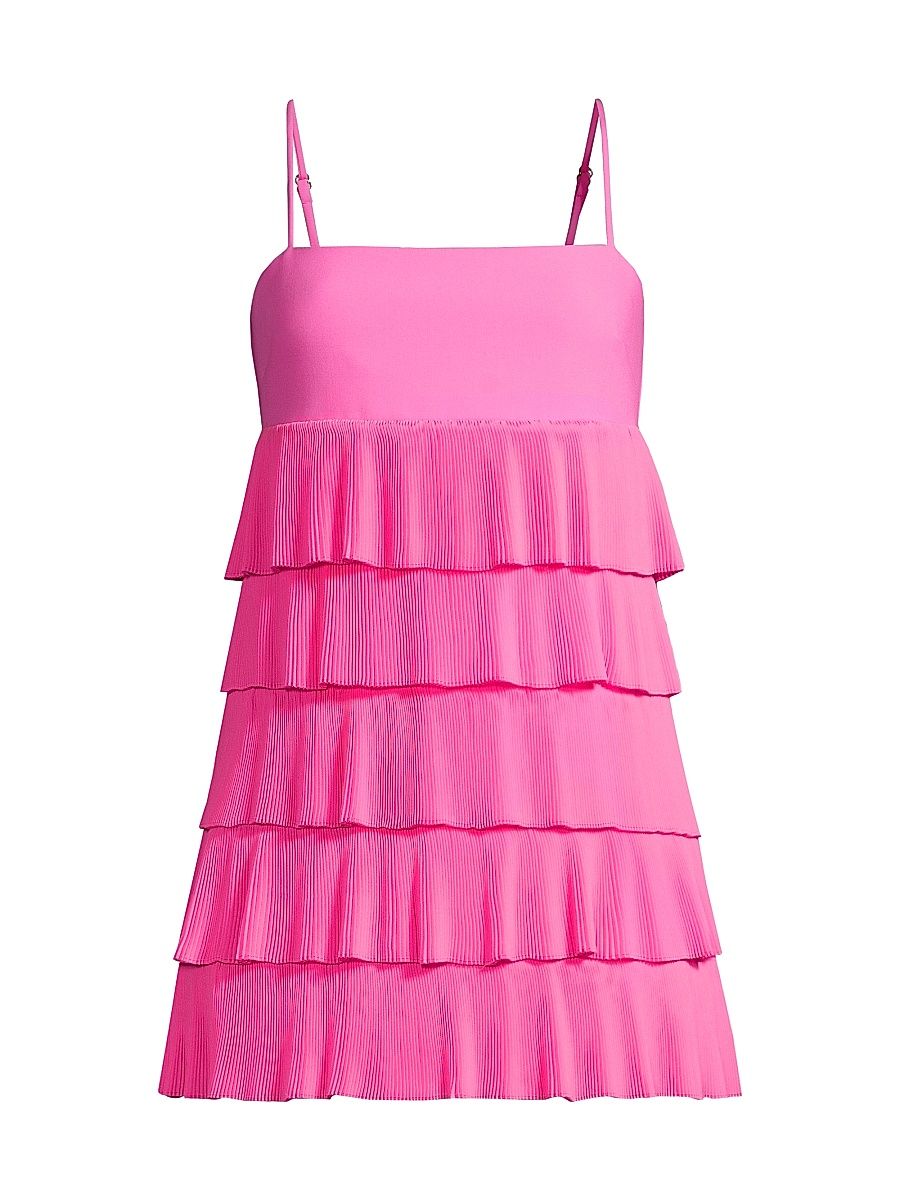 Women's Cella Tiered Sleeveless Minidress - Pink Sugar - Size 10