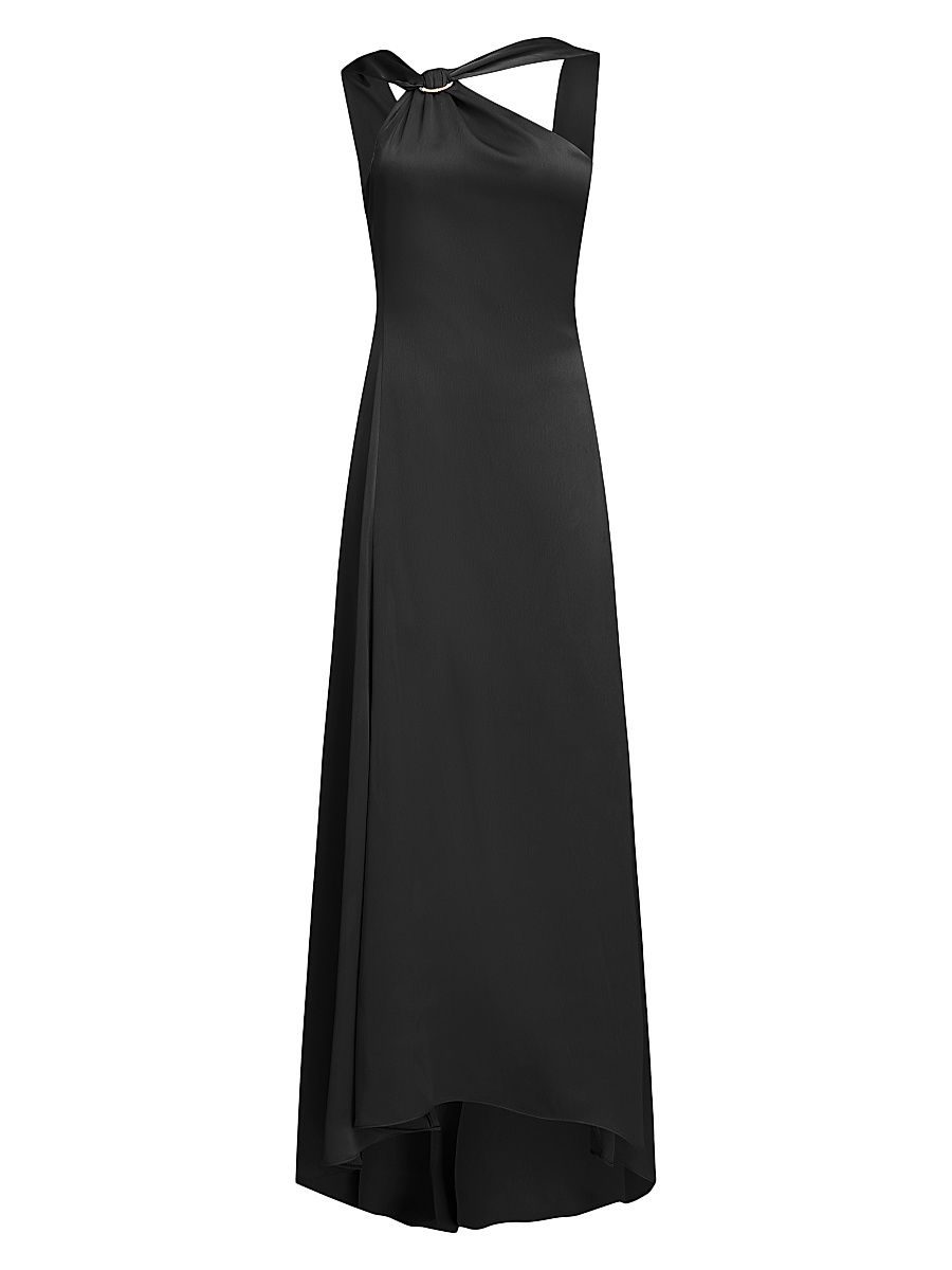 Women's Genevieve Satin Gown - Black - Size 14