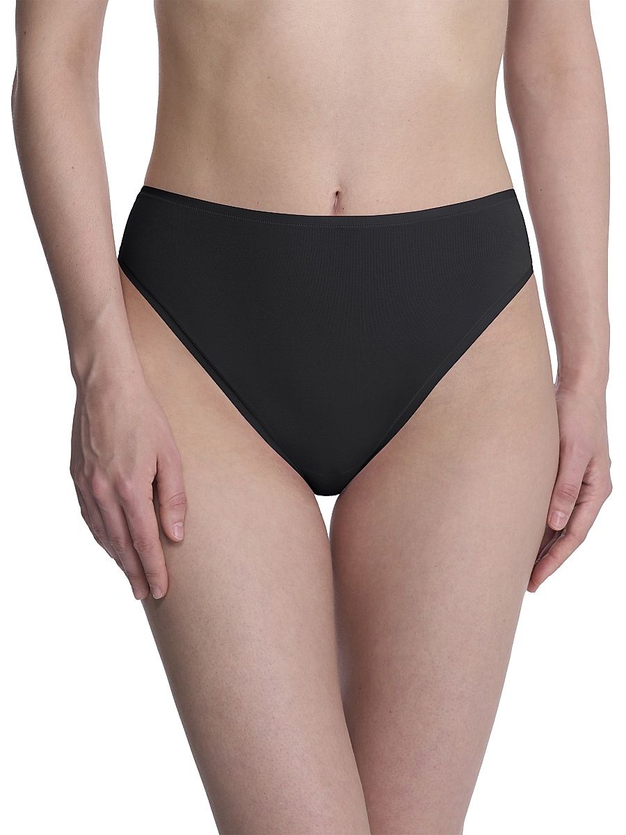 Natori Women's Bliss Bare Cotton High Cut Brief - Black - Size XS