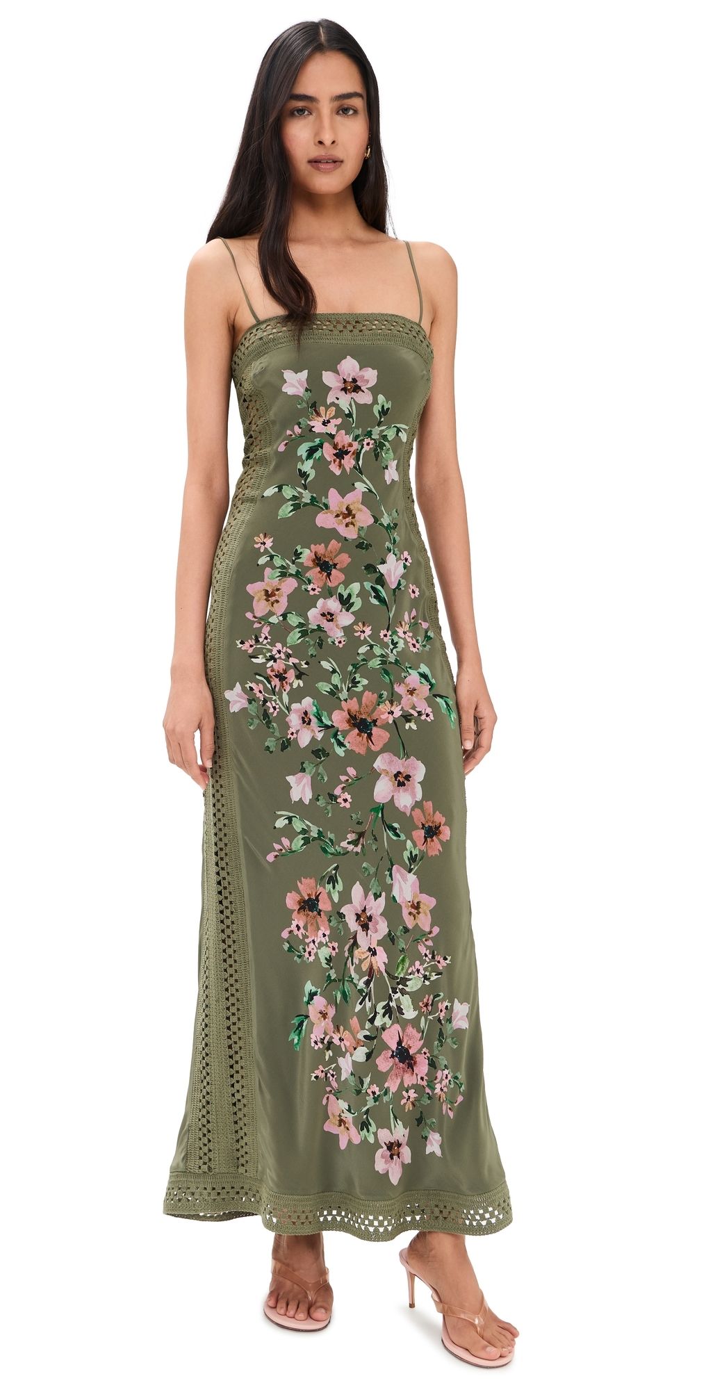 Bec + Bridge Camelia Maxi Dress Olive Gardenia Floral 16