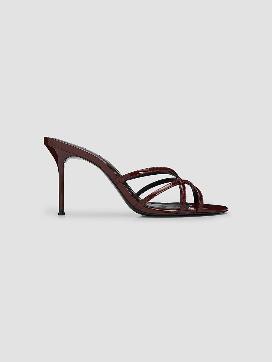 Women's Marion 100MM Strappy Patent Leather Sandals - Port Burgundy - Size 9