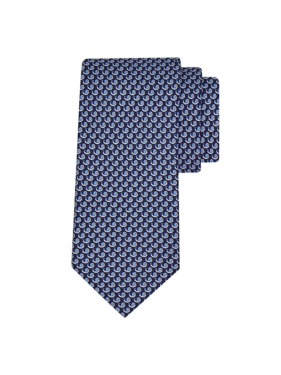 Men's Betty Snails Silk Tie - Blue