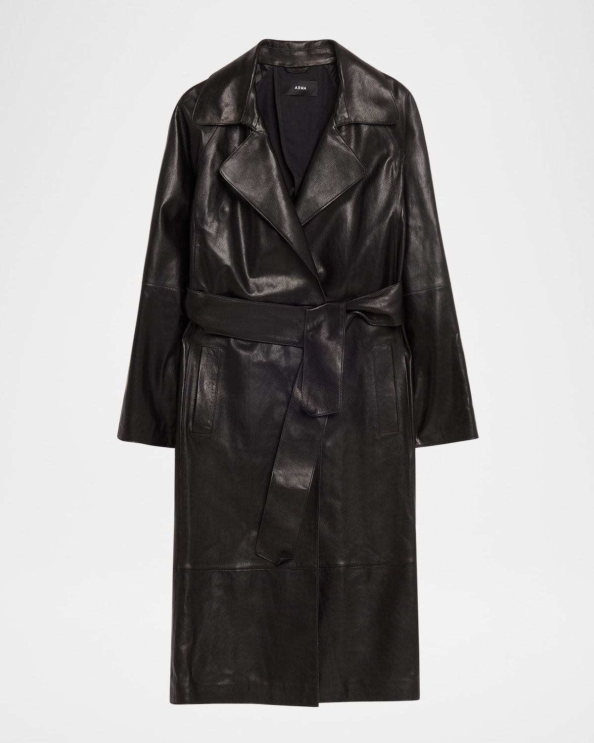 Yava Wrap-Front Leather Coat