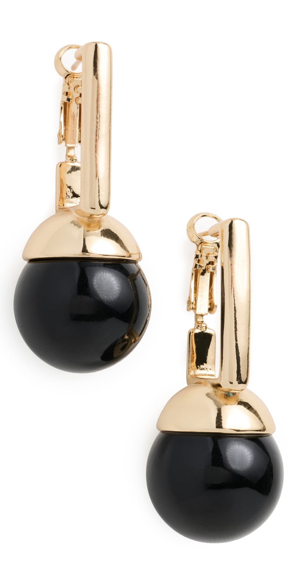 By Adina Eden Colored Ball Huggie Earrings Black One Size