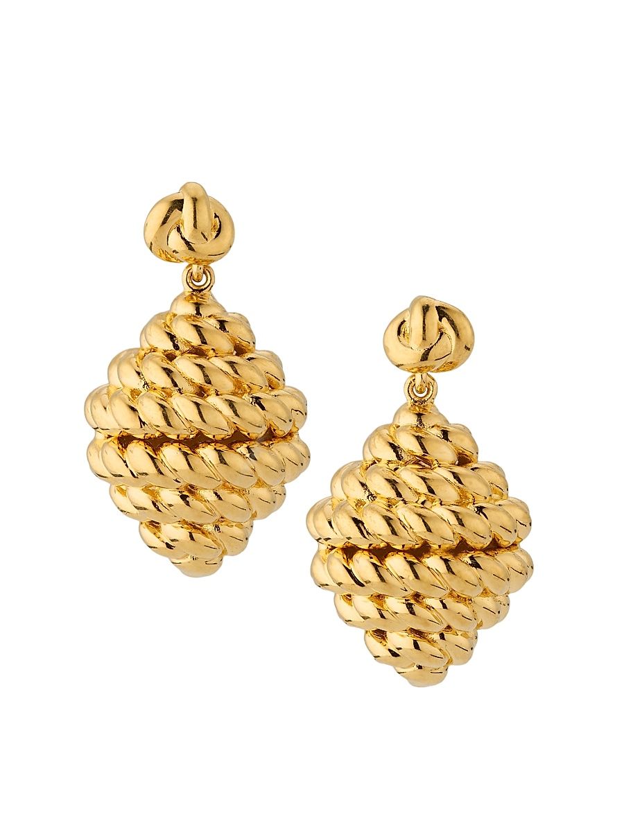 Women's 24K-Gold-Plated Knotted Rope Drop Earrings - Gold