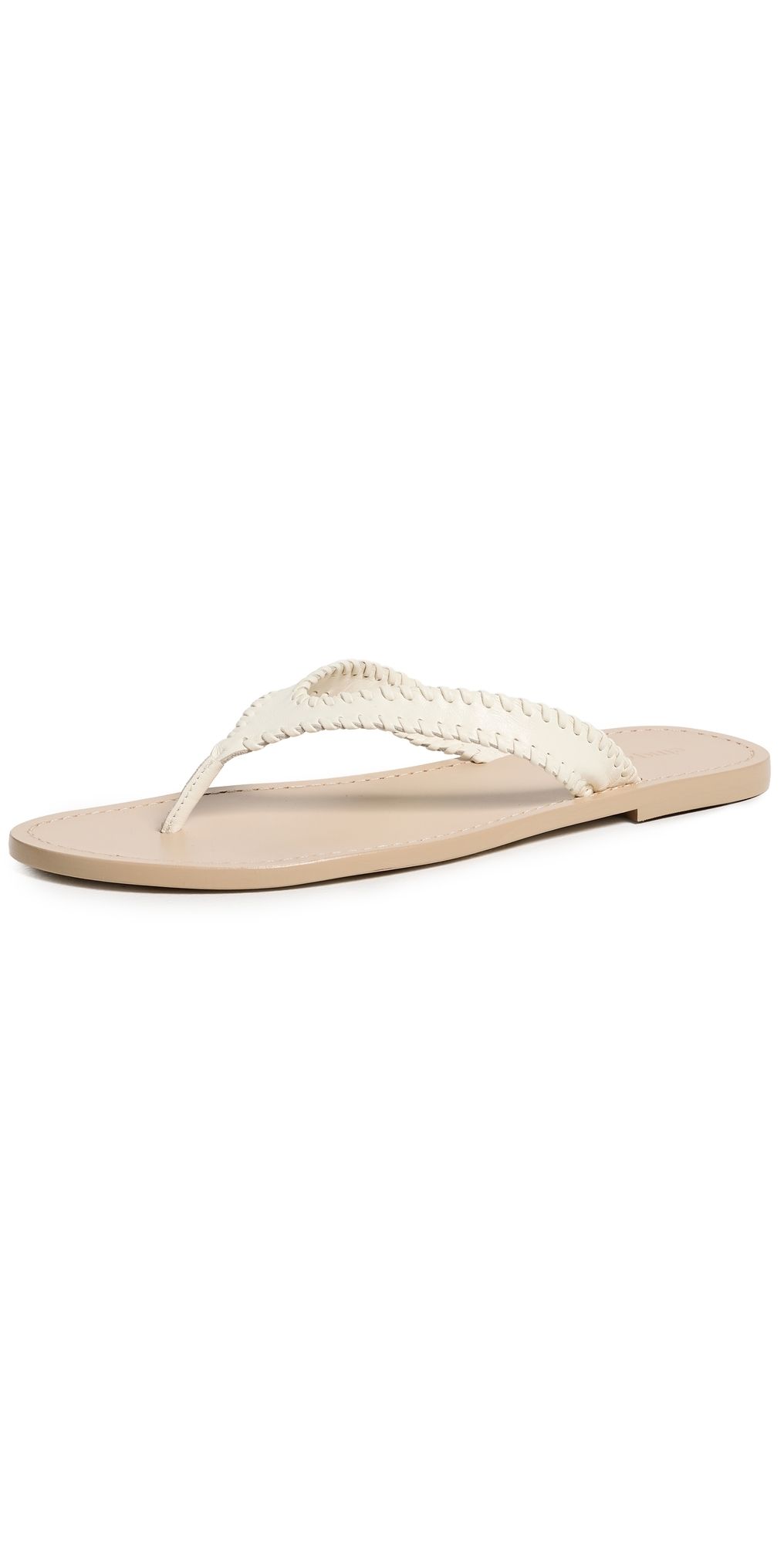 Cinq à Sept Jessica Leather Sandals Ivory 36