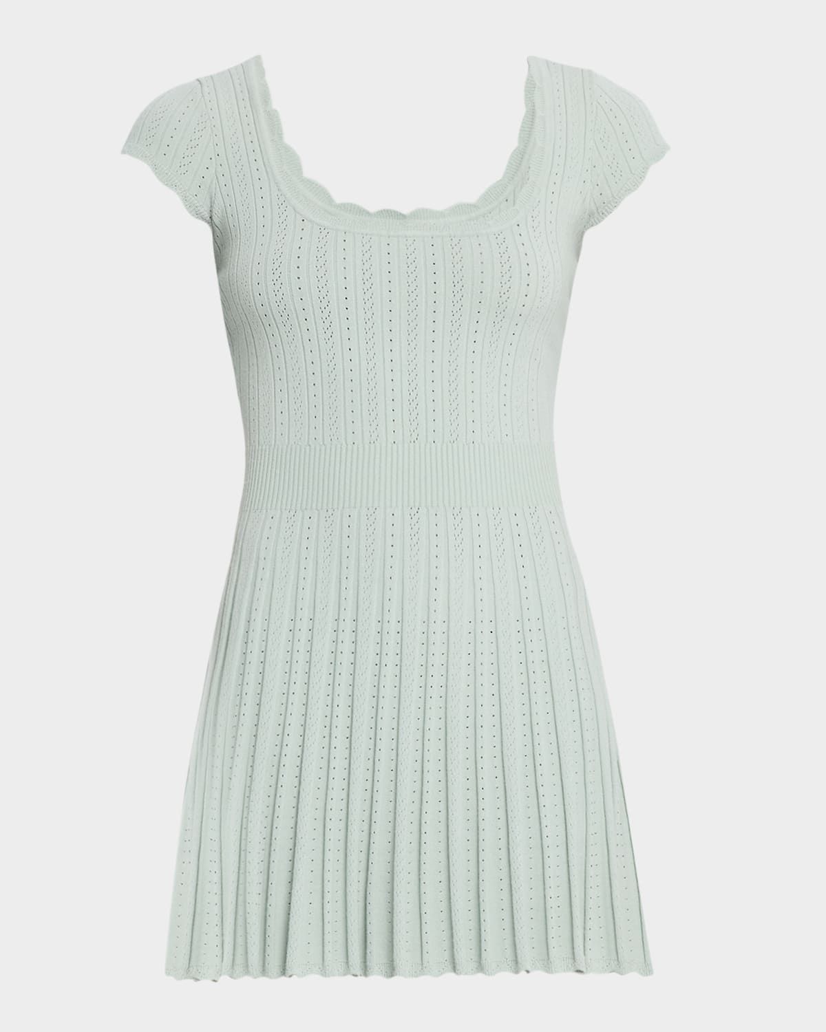 Evaluna Stretch Pointelle Mini Dress