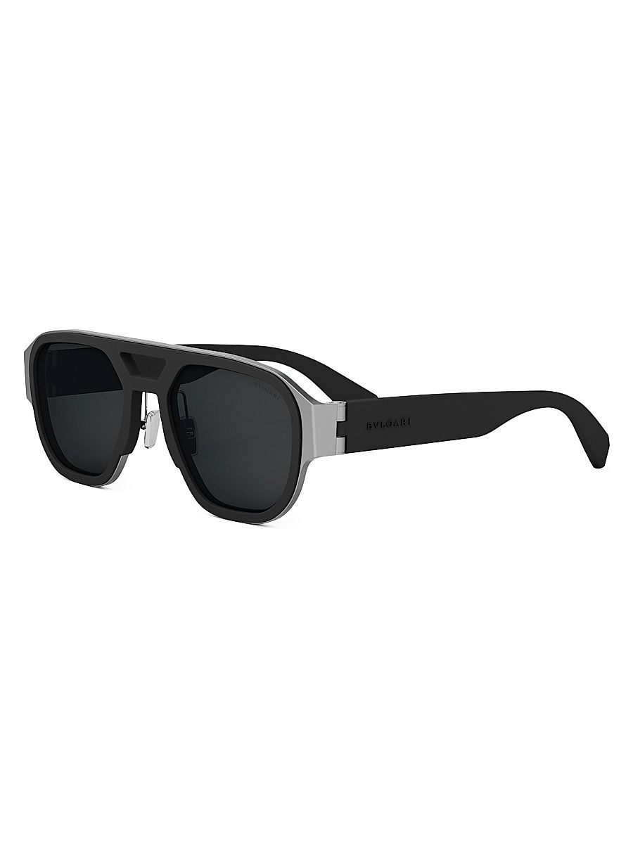 Men's 54MM Pilot Sunglasses - Black Dark Grey
