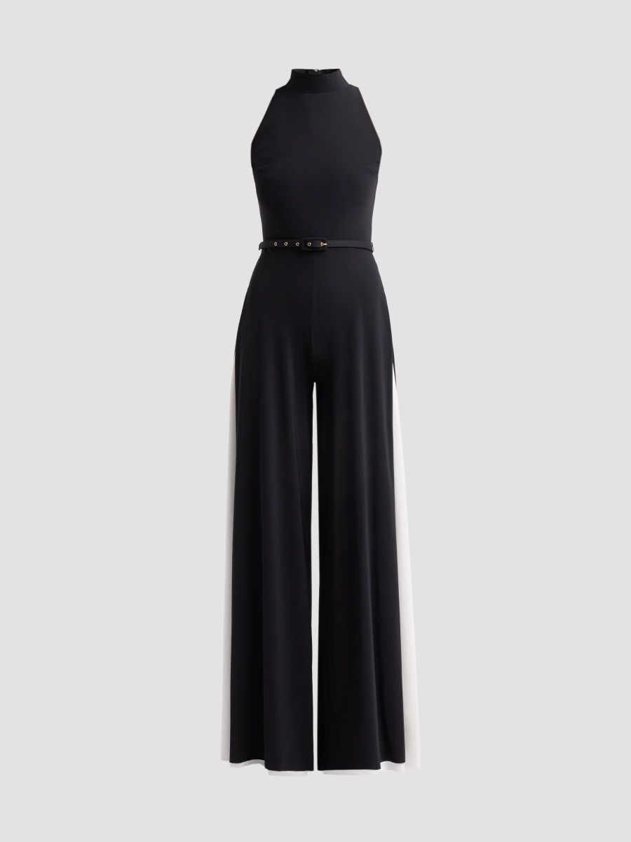 Chiara Boni La Petite Robe Women's Sadaf Jersey Jumpsuit - Black White - Size 8