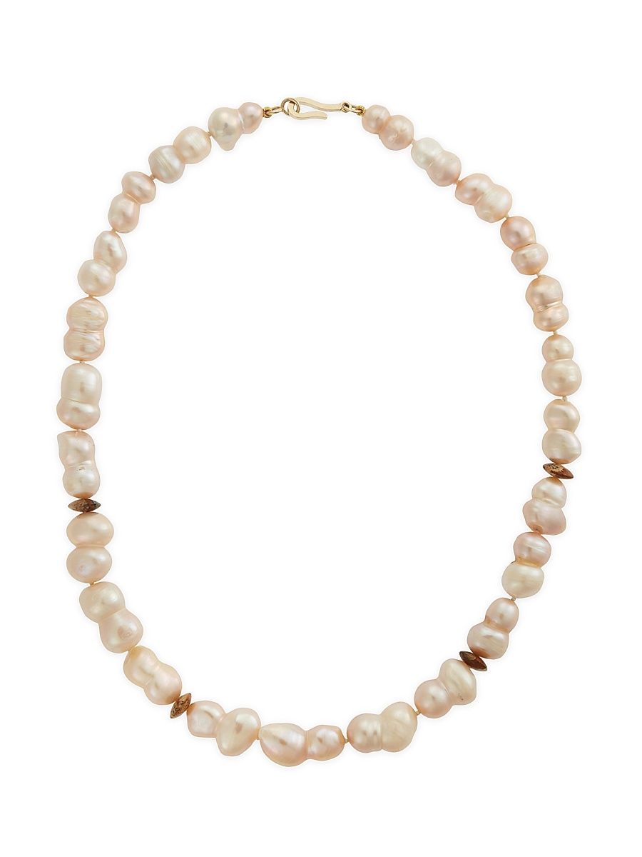 Women's Globetrotter Globe Beaded Jasper & Cultured Freshwater Pearl Necklace - Light Pink