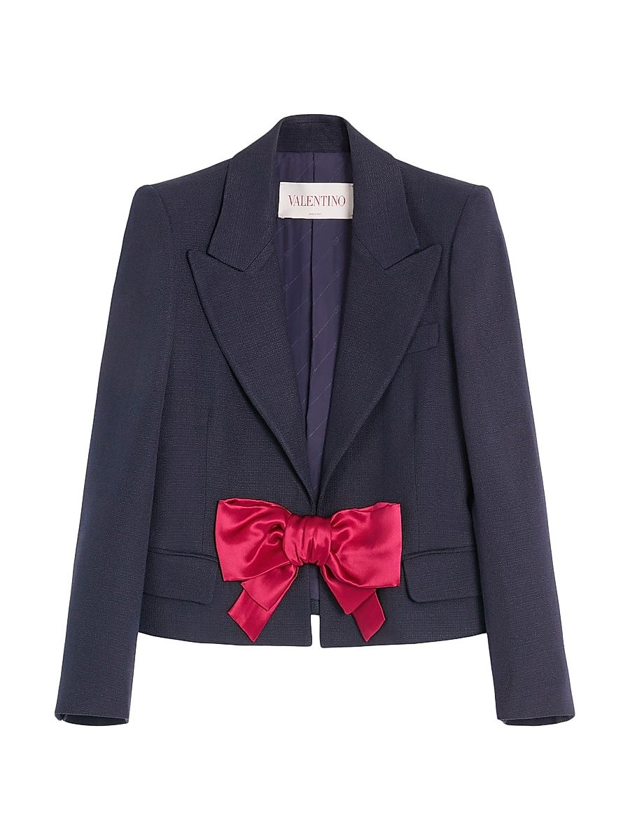 Women's Viscose Jacket with Bow - Provence Blue - Size 8