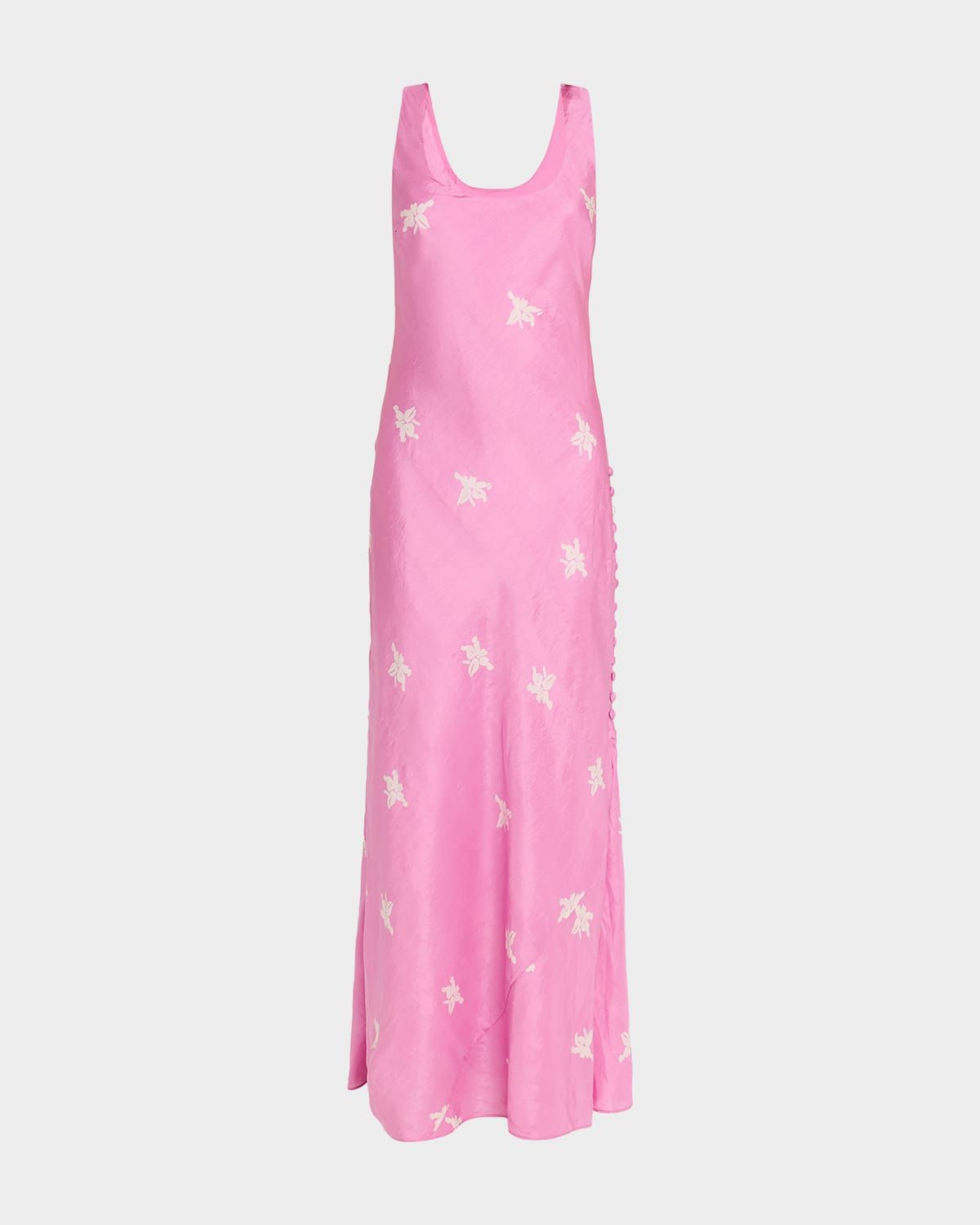Adele Silk Jasmine-Print Maxi Slip Dress