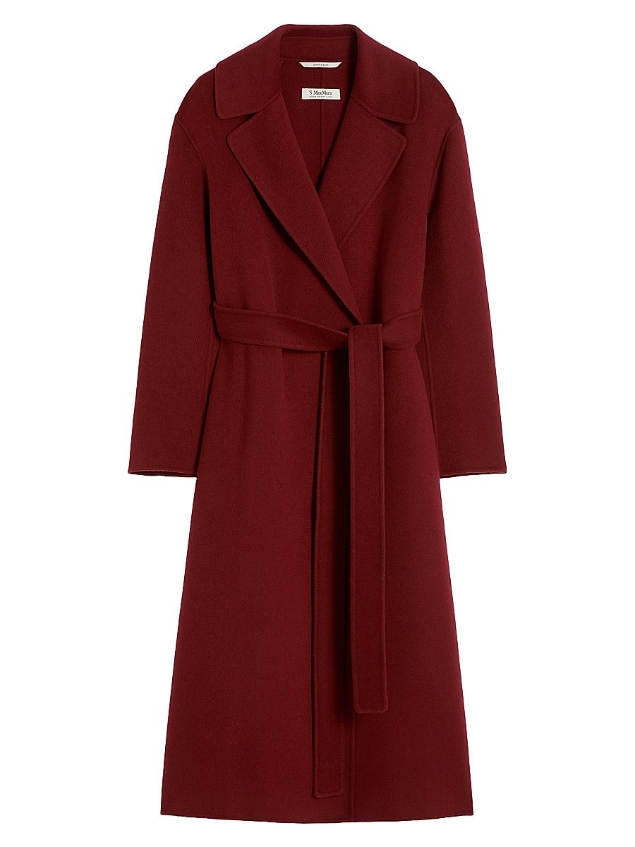 Women's Wool Robe Coat - Raspberry - Size 16