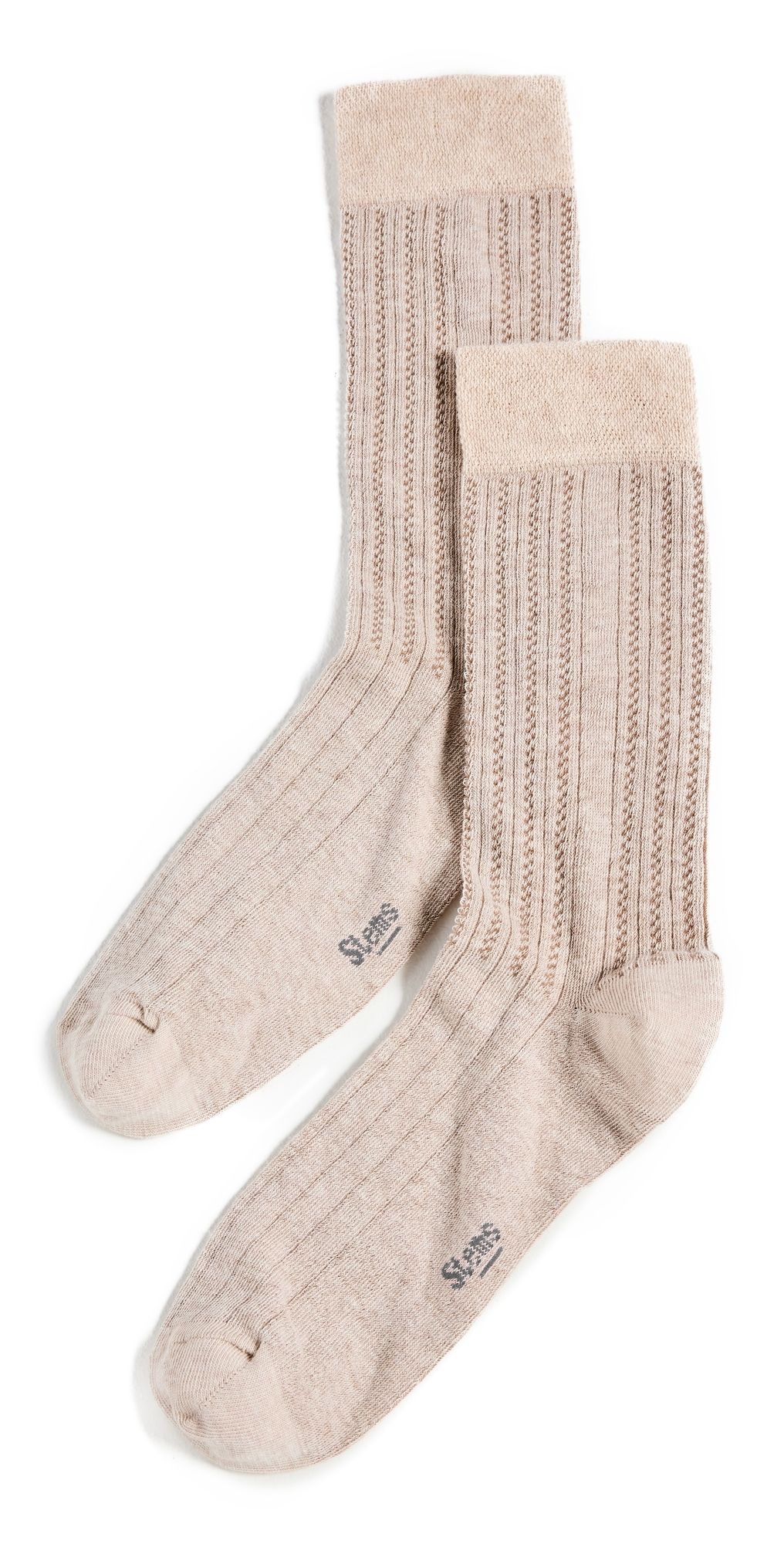 Stems Lola Cashmere Comfort Crew Socks Cream One Size