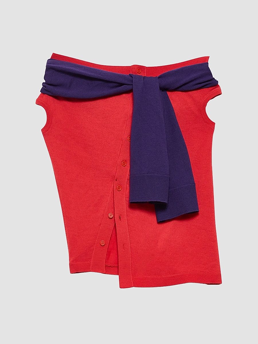 JW Anderson Women's Off-The-Shoulder Sweater Tank - Red - Size Large