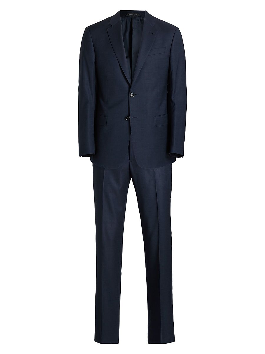Men's Soft Tailored Wool Suit - Solid Medieval - Size 38