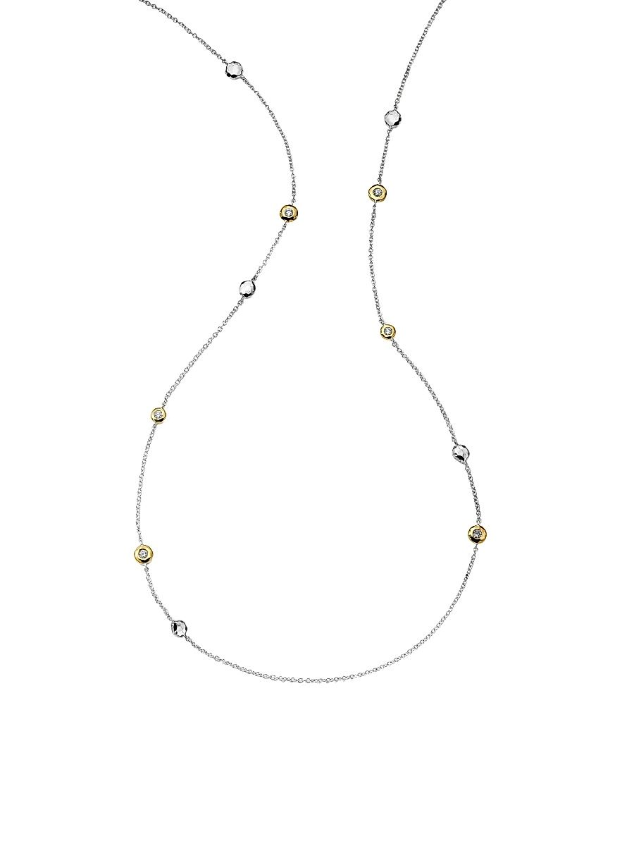 Women's Chimera Sterling Silver, 18K Yellow Gold, & Diamond Long Station Necklace - Silver