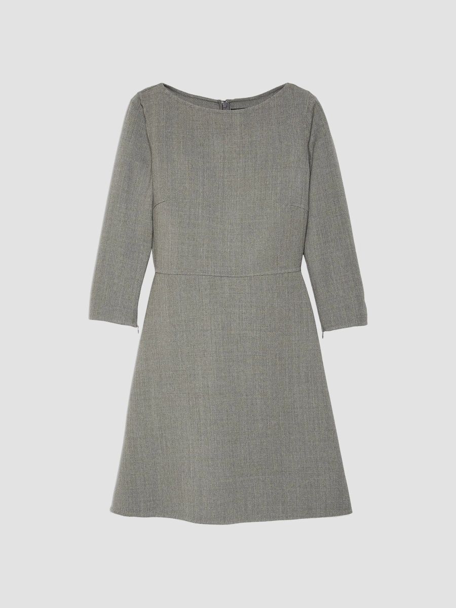 Theory Women's Virgin Wool A-Line Mini Dress - Charcoal Multi - Size 16