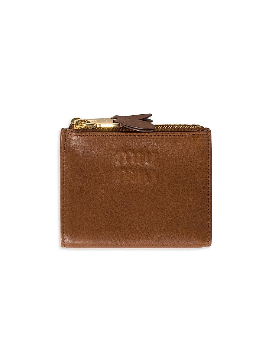 Women's Small Nappa Leather Wallet - Brown
