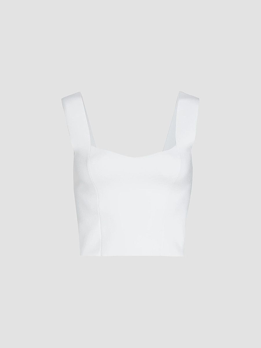 A. L.C. Women's Jordana Sleeveless Cropped Top - White - Size XL