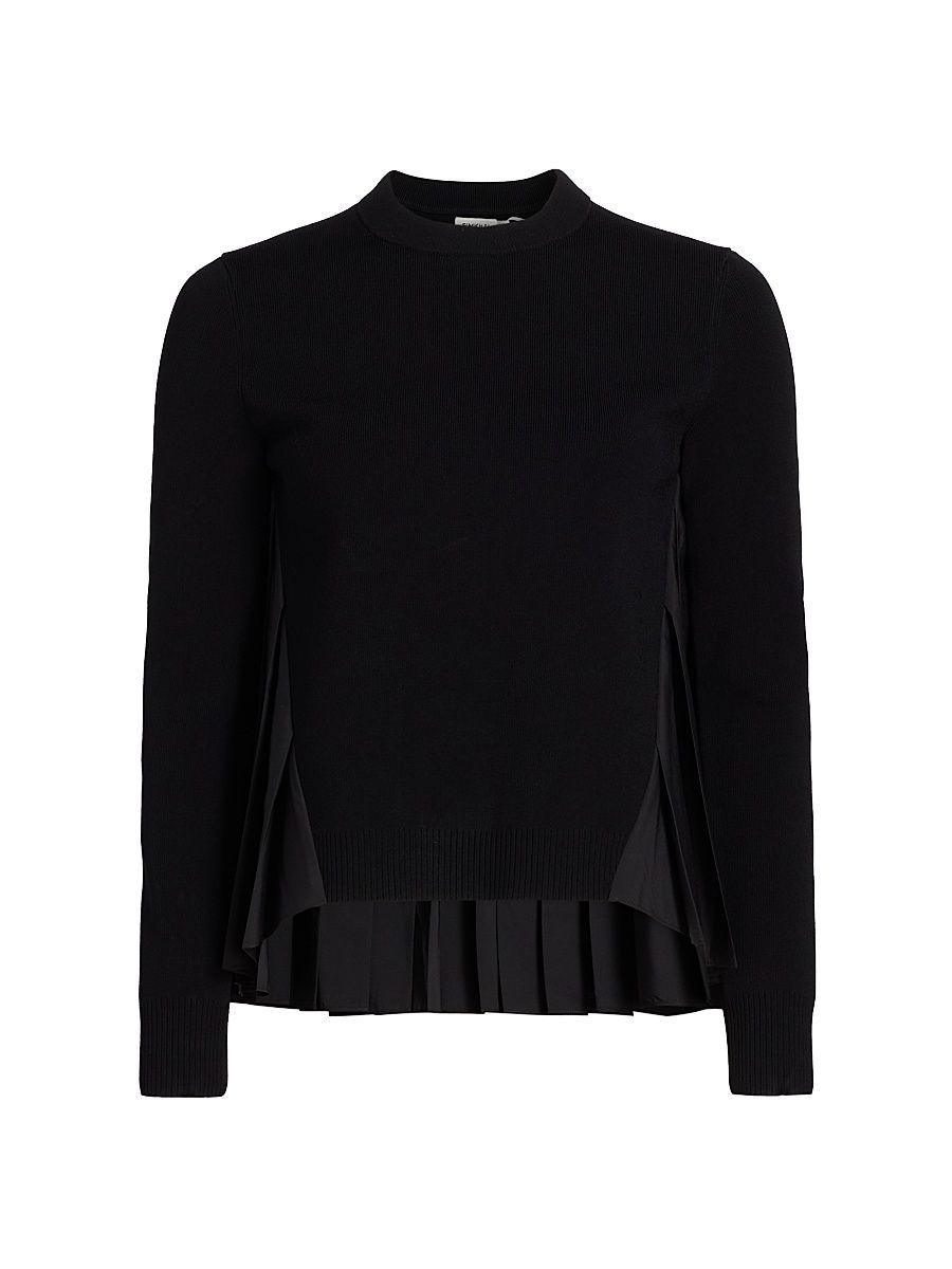 Women's Elanore Mixed-Media Sweater - Black - Size Small