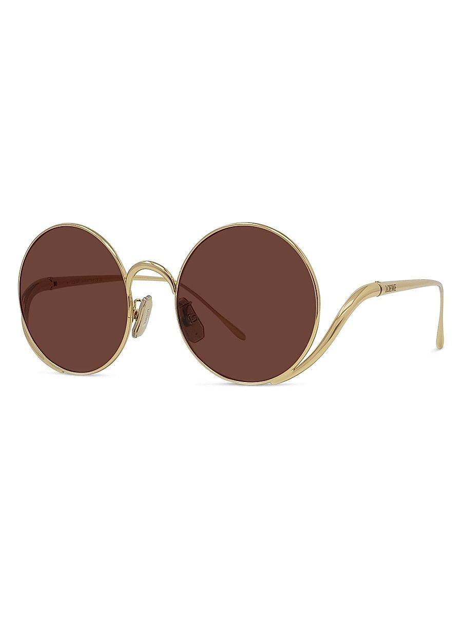 Women's 50MM Round Sunglasses - Gold Bordeaux