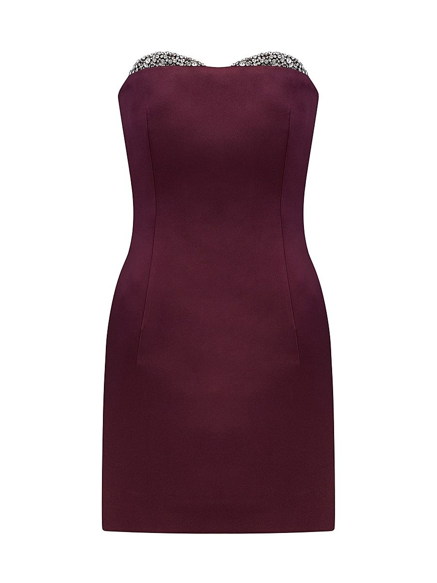 Women's Noelie Embellished Strapless Minidress - Blood Moon - Size 2