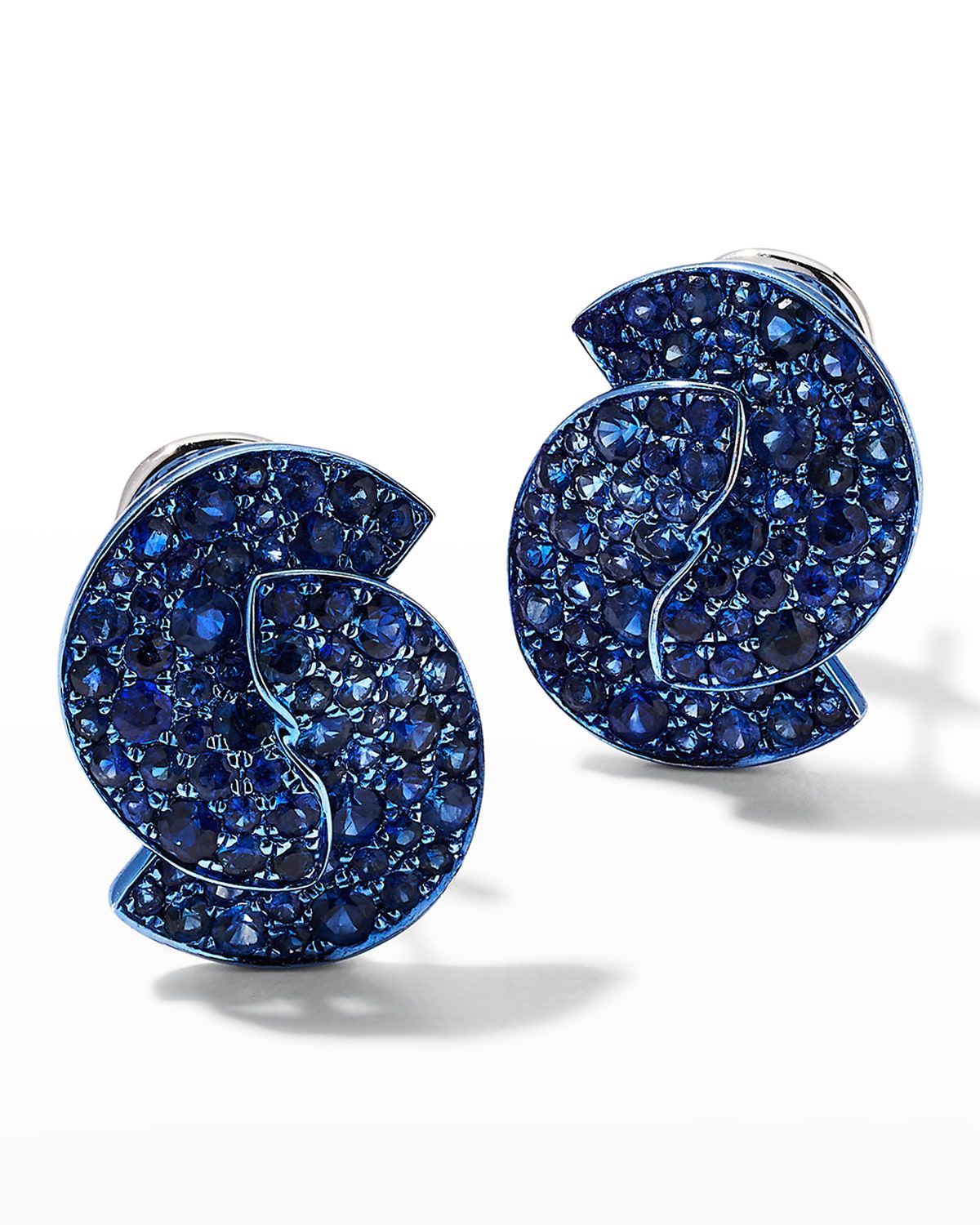 Blue Sapphire Huggie Earrings