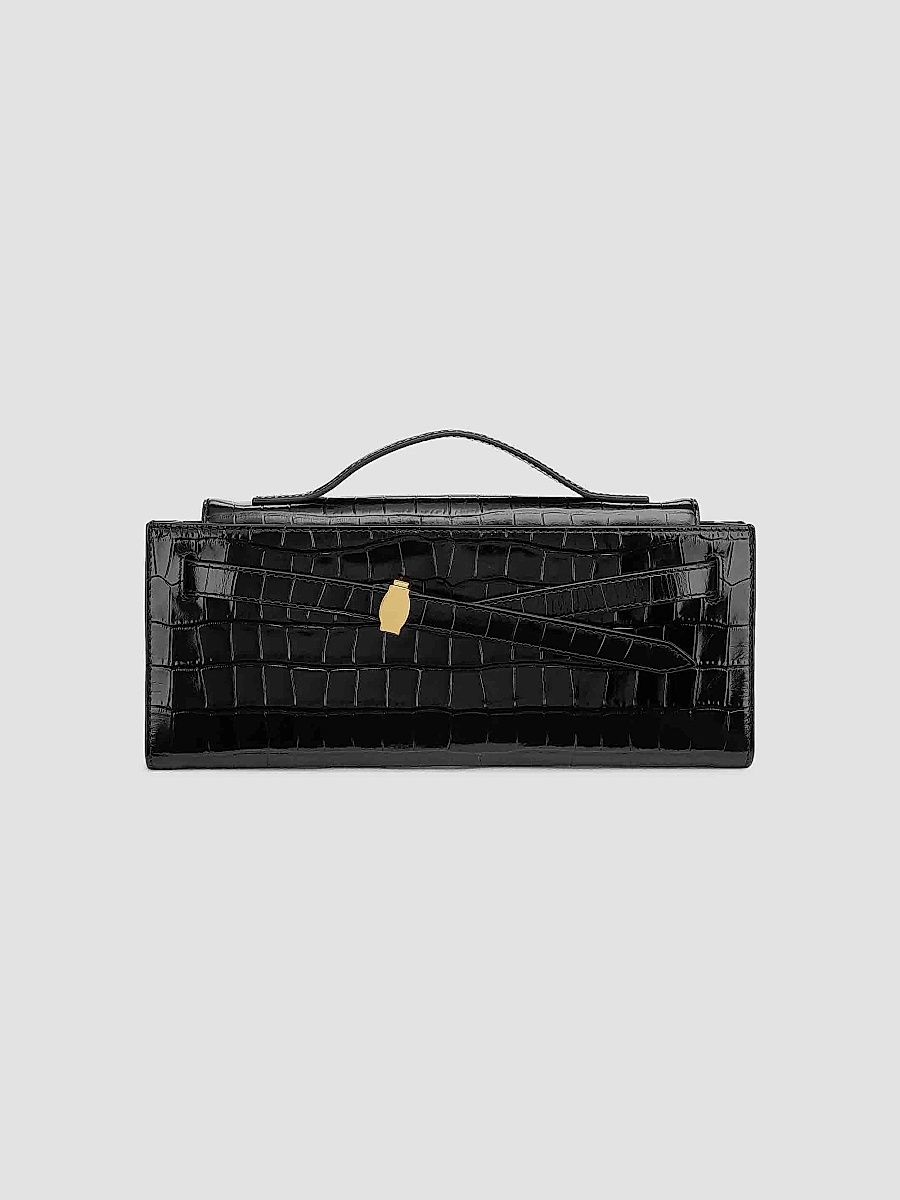 Veronica Beard Women's Croc-Embossed Leather Clutch - Black