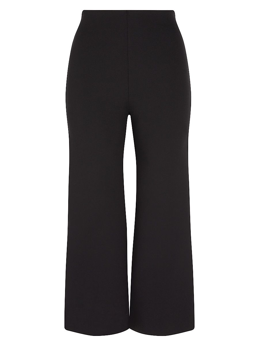 Women's Neoprene Wide-Leg Crop Pants - Black - Size XL