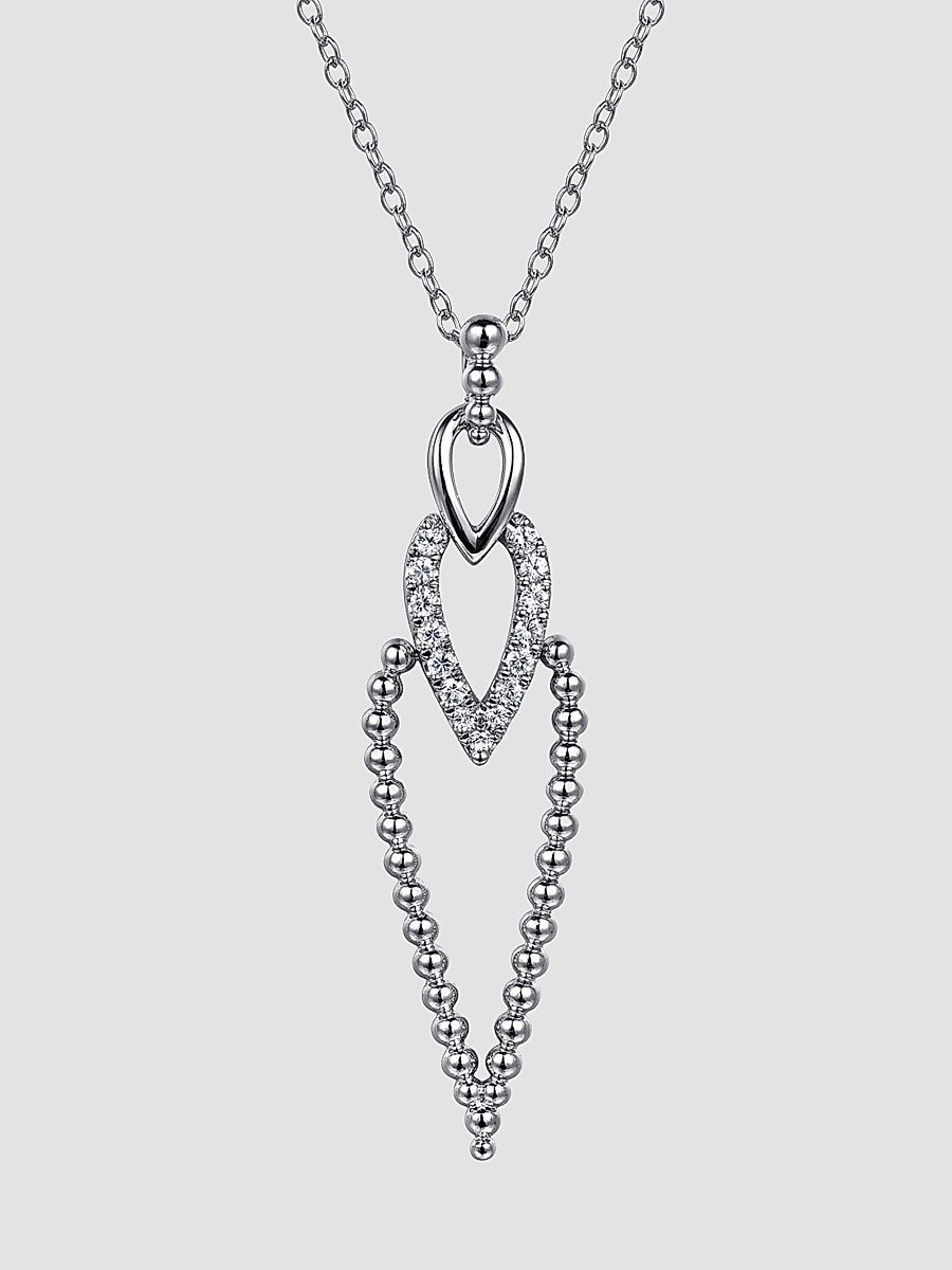 Gabriel & Co Women's Bujukan Sterling Silver & White Sapphire Pendant Necklace - Sterling Silver