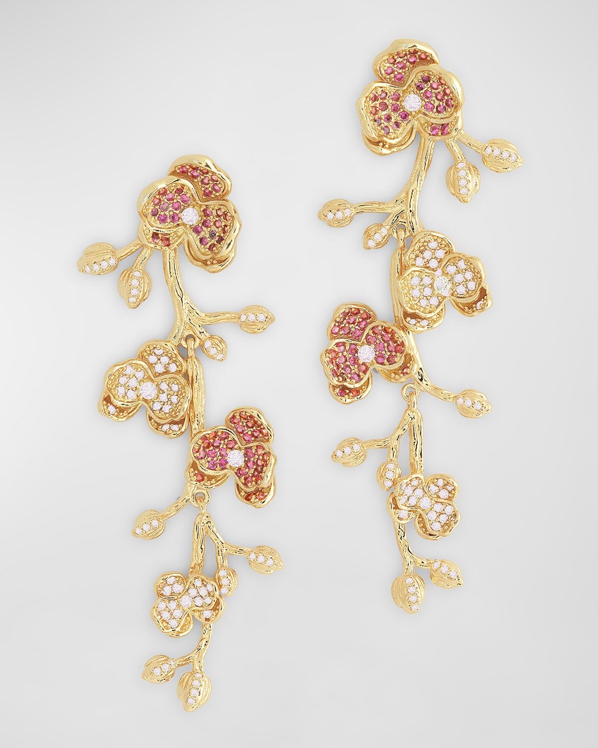 Orchid Pave Dangle Earrings