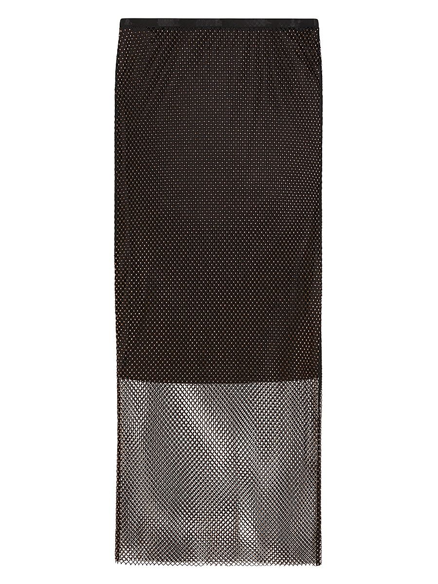 Women's Midi Skirt with Rhinestones - Black - Size XS