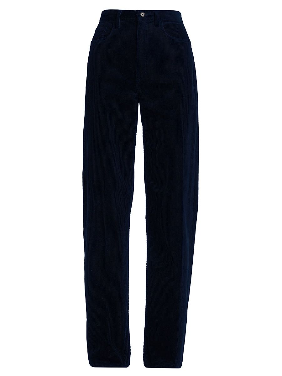 Women's Corduroy Wide-Leg Pants - Navy - Size 8