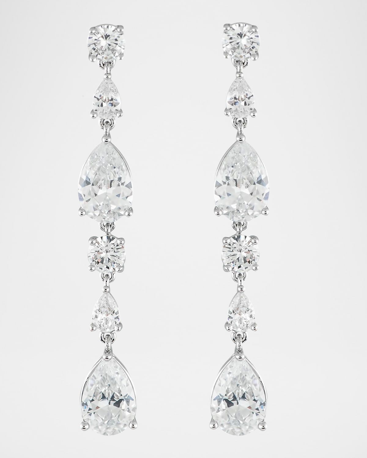 Round and Pear Dangle Glam-Post Earrings