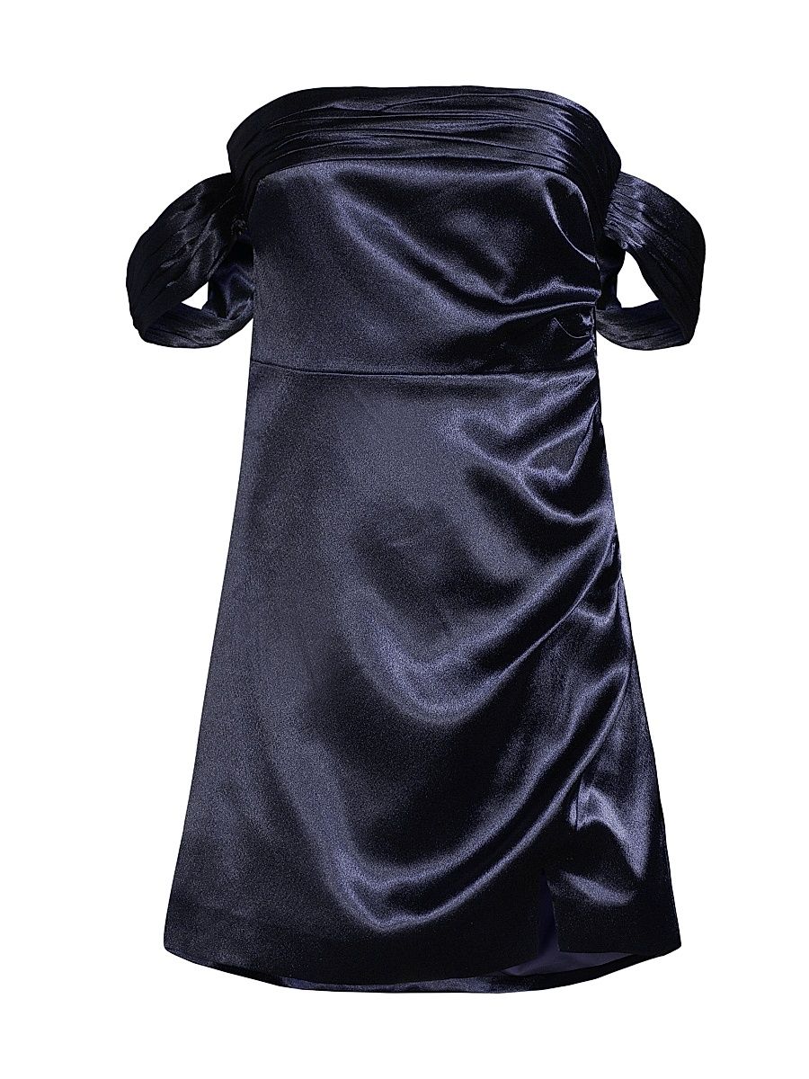 Women's Paz Strapless Satin Minidress - Navy - Size 14