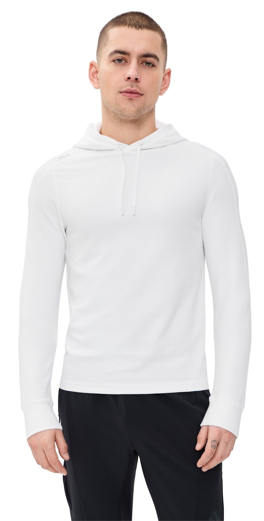 RLX Ralph Lauren Long Sleeve Tech Waffle Knit Hoodie Ceramic White S