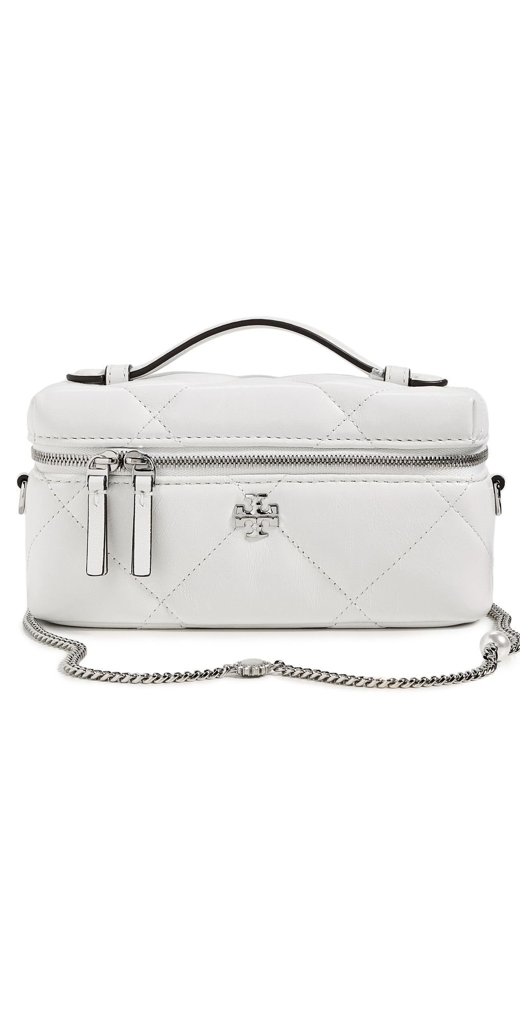 Tory Burch Kira Diamond Quilt Distressed Charm East Bag Blanc One Size