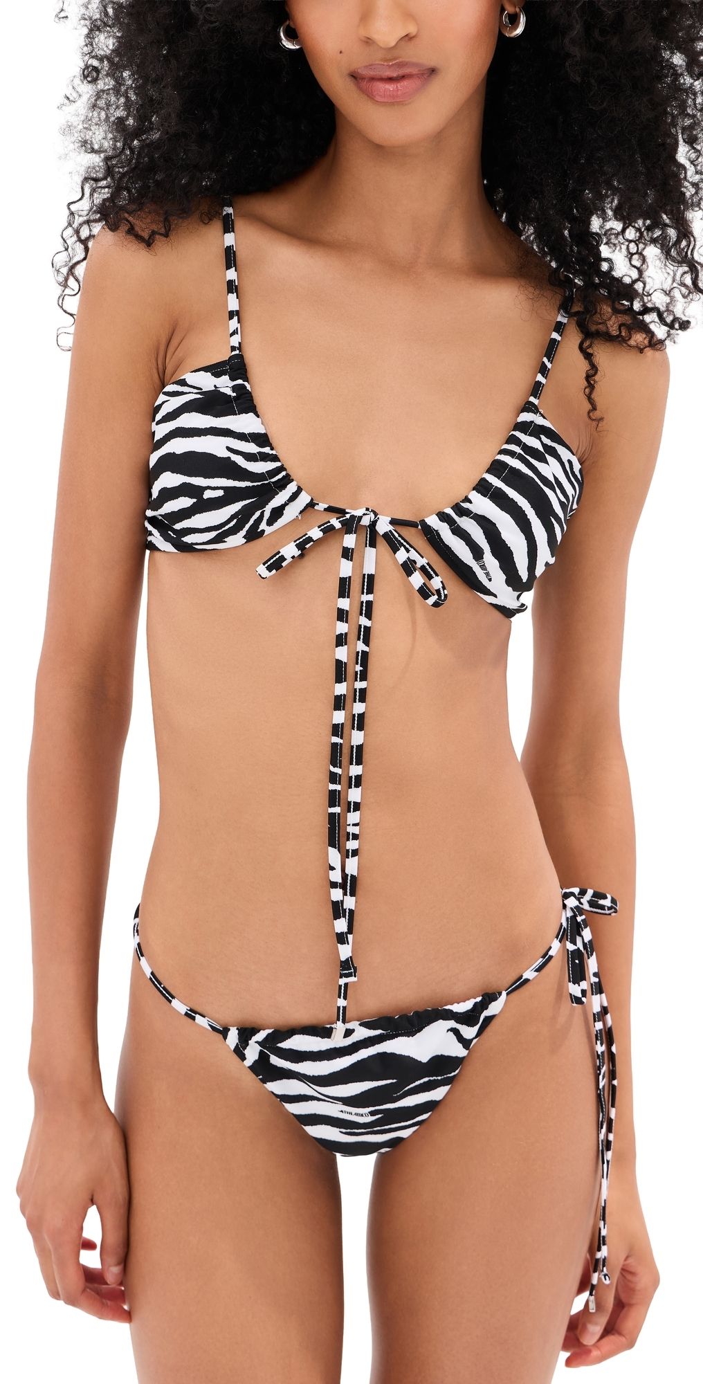 The Attico Zebra Bikini Set White/Black S