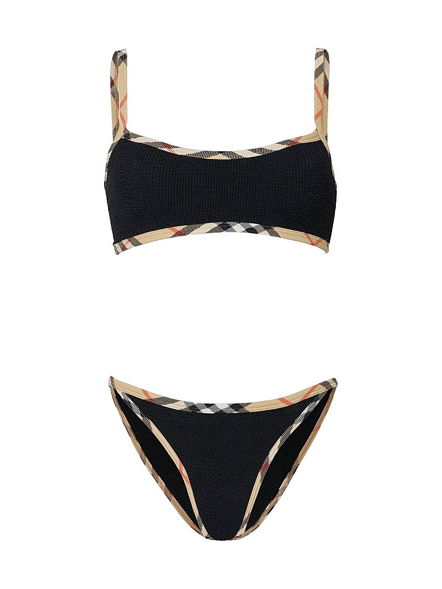 Women's Burberry x Hunza G Tyler Check Bikini - Black