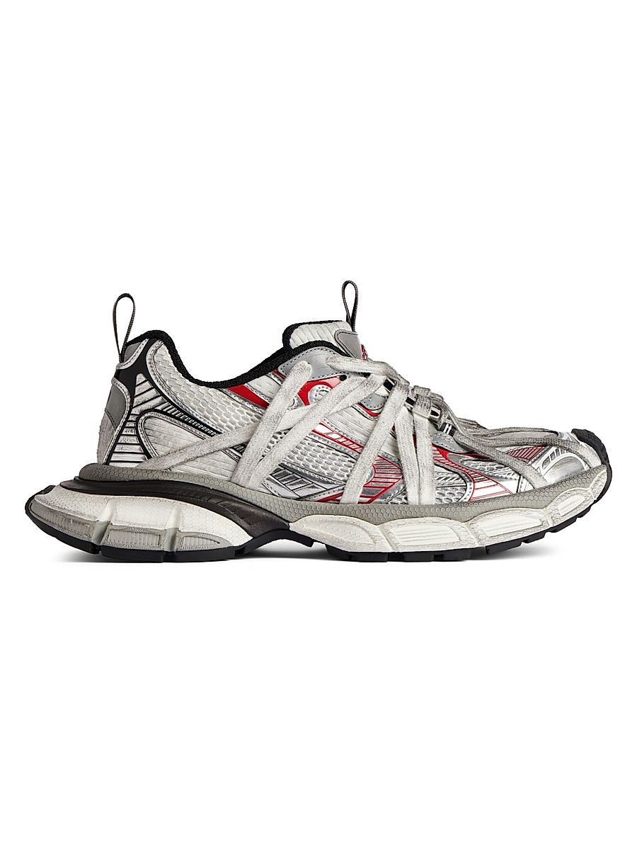 Men's 3XL Extreme Laces B Sneakers - Grey Silver Red - Size 13