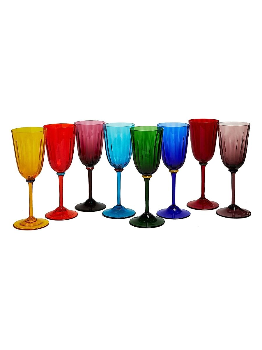 Wine Rainbow Glasses Set of 8 - Mix Multicolor