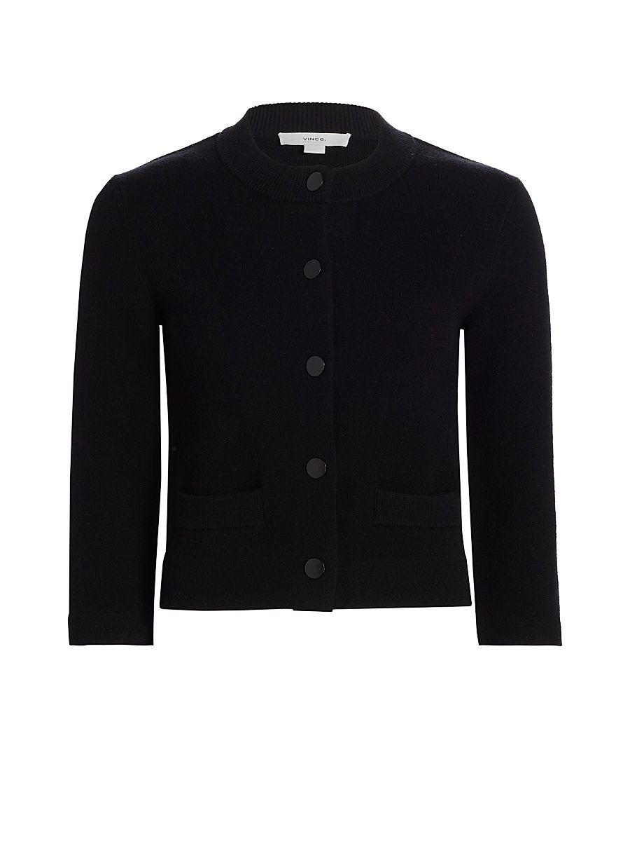 Women's Shrunken Snap Cardigan - Black - Size XS